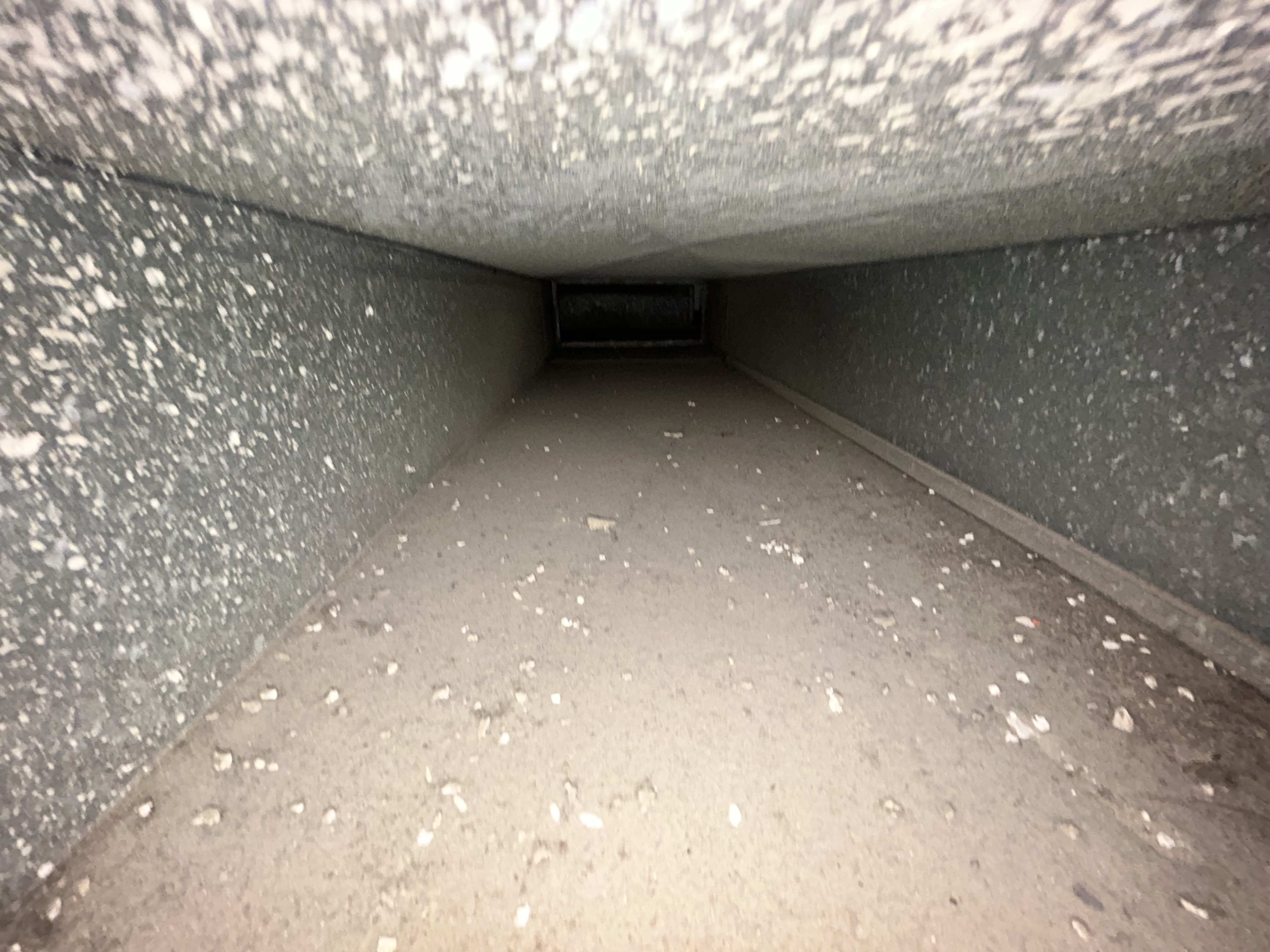 Dirty air duct before cleaning